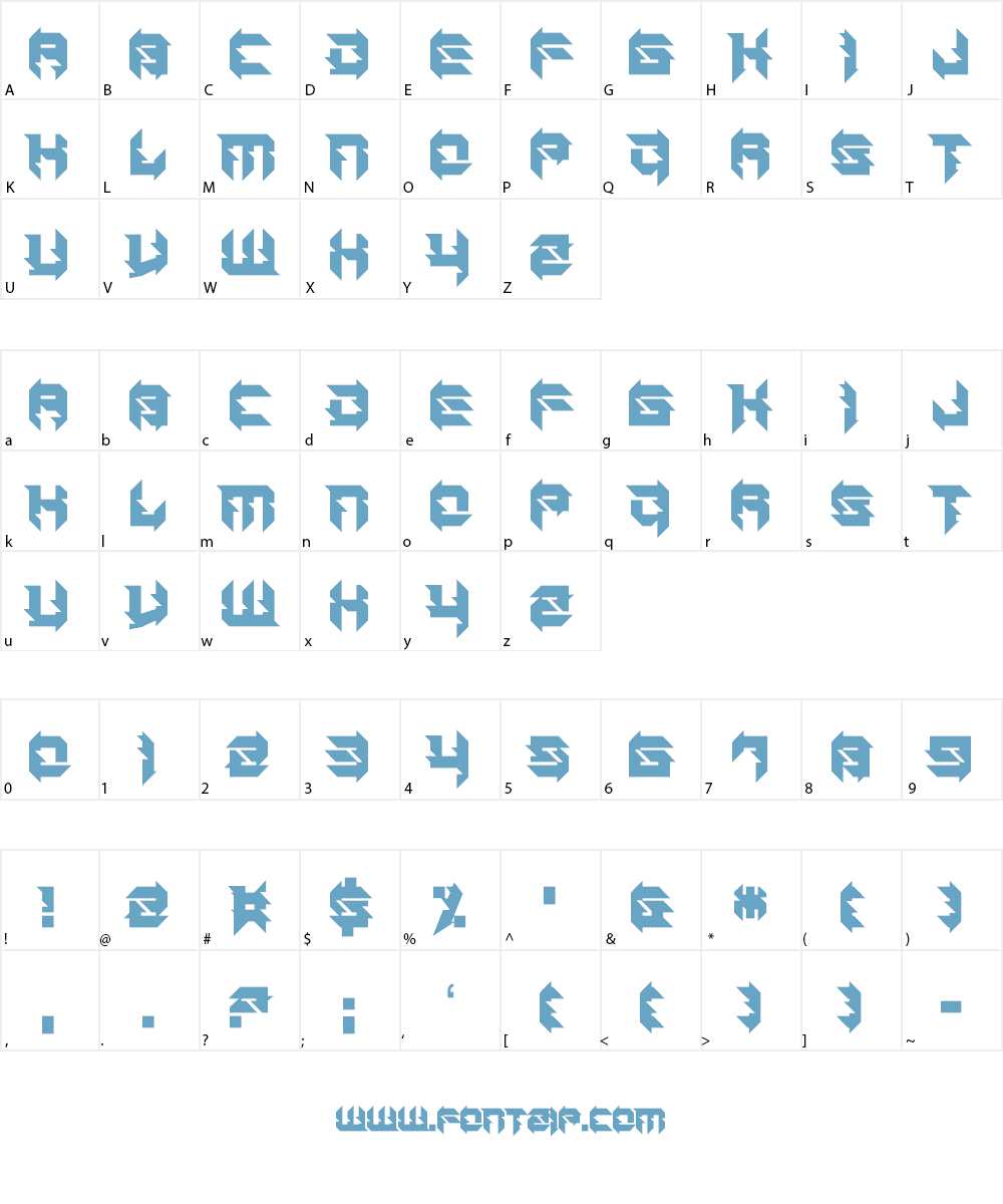 Daughter of a Glitch Font Character